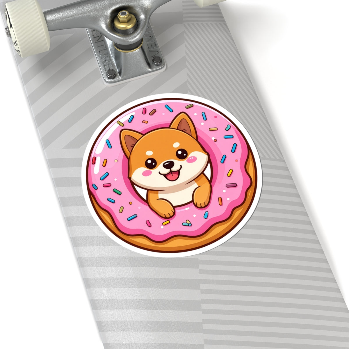 Shib Inu Doughnut Sticker 2 — Cute Kiss-Cut Vinyl Decal