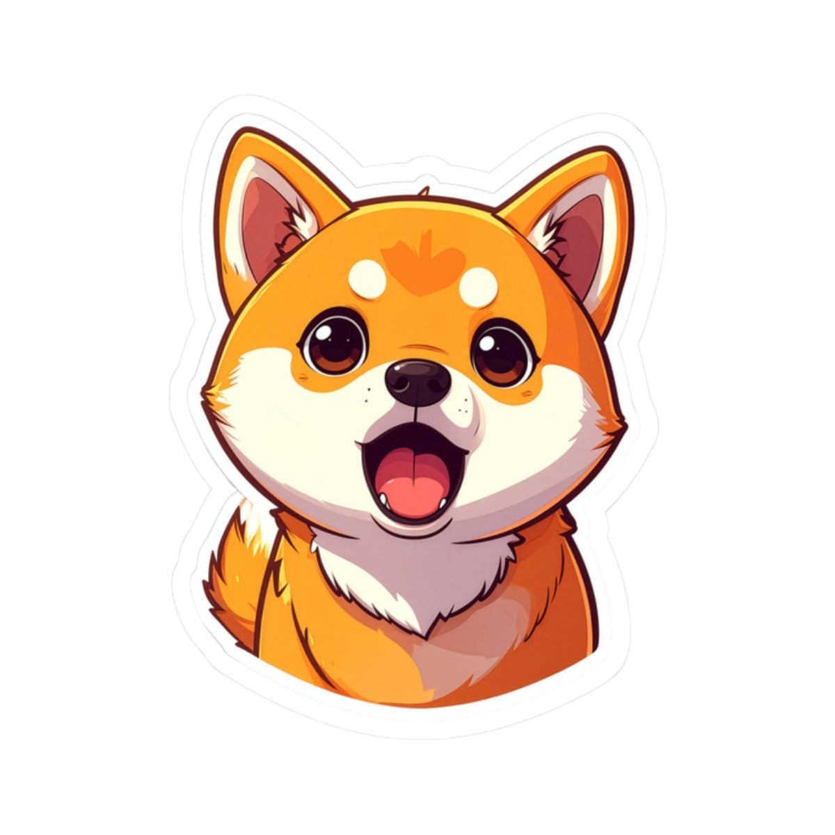 Surprised Shiba Inu Kiss-Cut Sticker