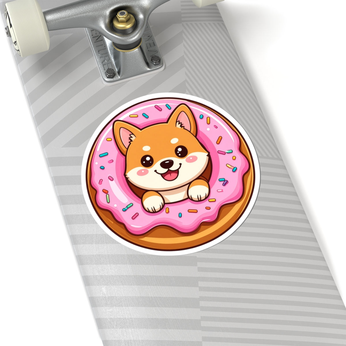 Cute Shiba Inu Doughnut Kiss-Cut Sticker 4