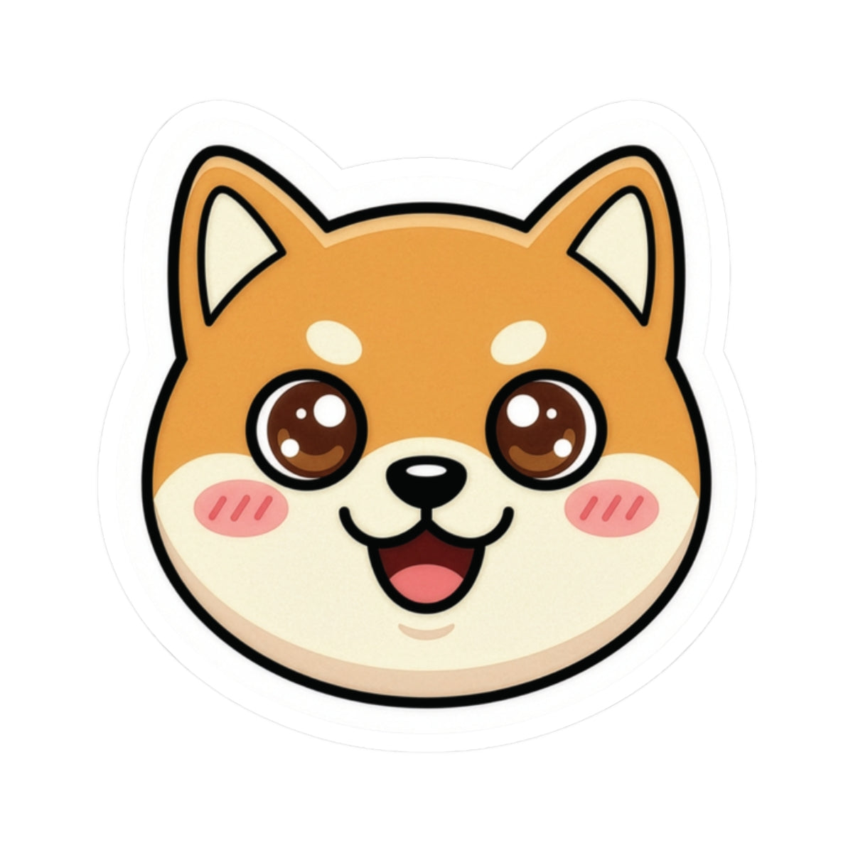 Cute Kawaii Shiba Inu Face Sticker
