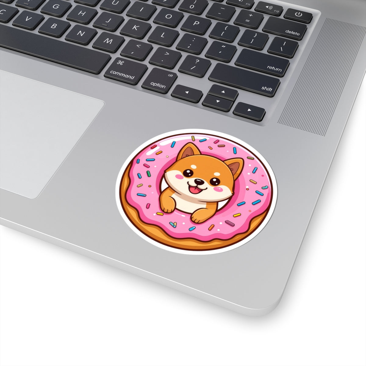 Shib Inu Doughnut Sticker 2 — Cute Kiss-Cut Vinyl Decal